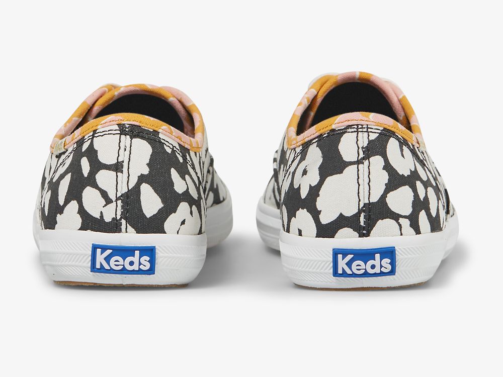 Keds Champion Spot Print Snøresko Dame Svarte Hvite | NO-60333