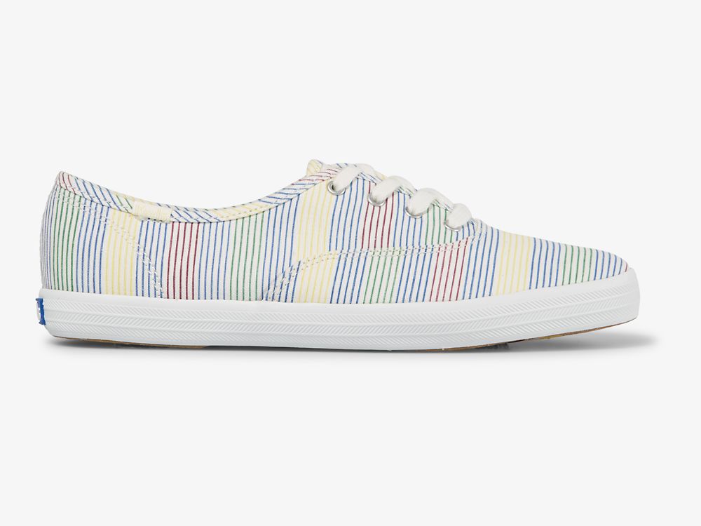 Keds Champion Surf Stripe Snøresko Dame Hvite Multicolor | NO-79315