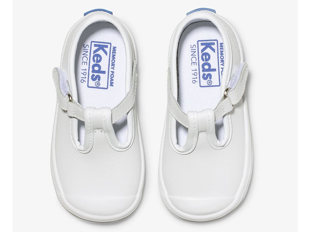 Keds Champion Tå Cap T-Reima Lær Lær Sneakers Jente Hvite | NO-91961