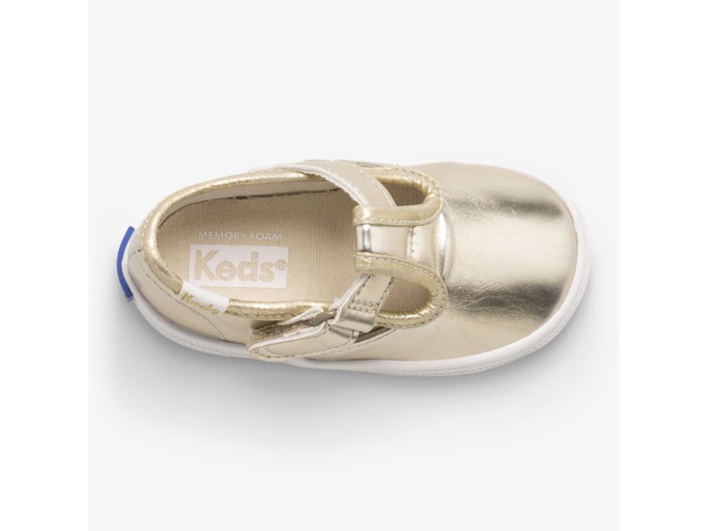 Keds Champion Tå Cap T-Reima SlipOnSneakers Jente Gull | NO-00982