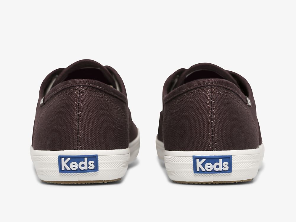 Keds Champion Washable Feat. Organic Canvas Snøresko Dame Burgunder | NO-96591