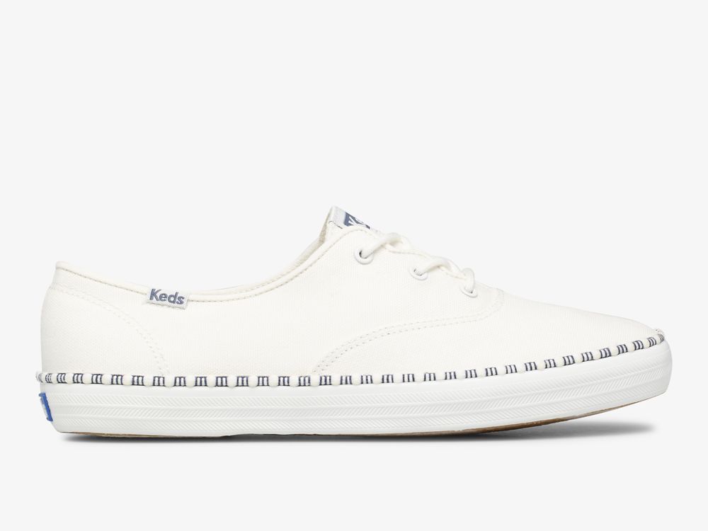 Keds Champion Wave Snøresko Dame Hvite | NO-17655