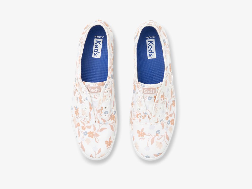 Keds Chillax Femme Floral Twill SlipOnSneakers Dame Hvite Multicolor | NO-00739