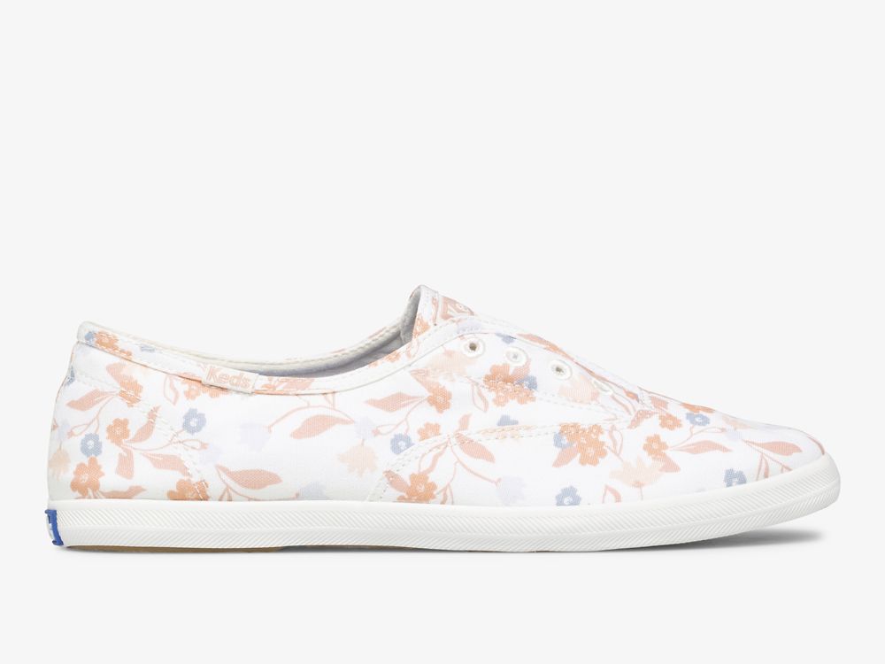 Keds Chillax Femme Floral Twill SlipOnSneakers Dame Hvite Multicolor | NO-00739