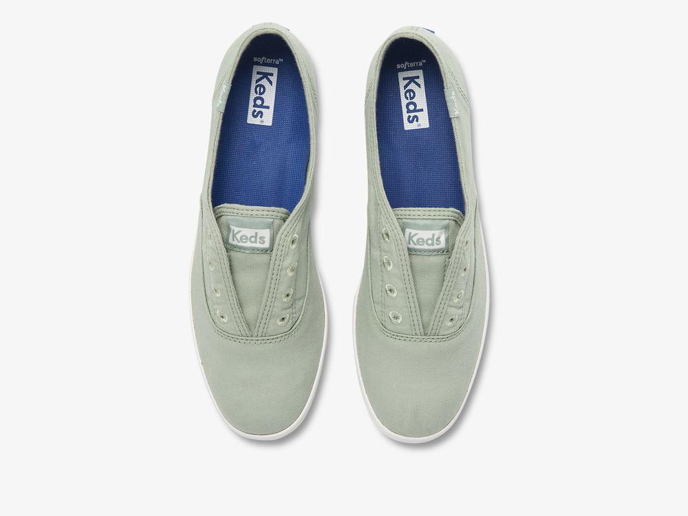 Keds Chillax Washable Feat. Organic Bomull SlipOnSneakers Dame Mint | NO-34534