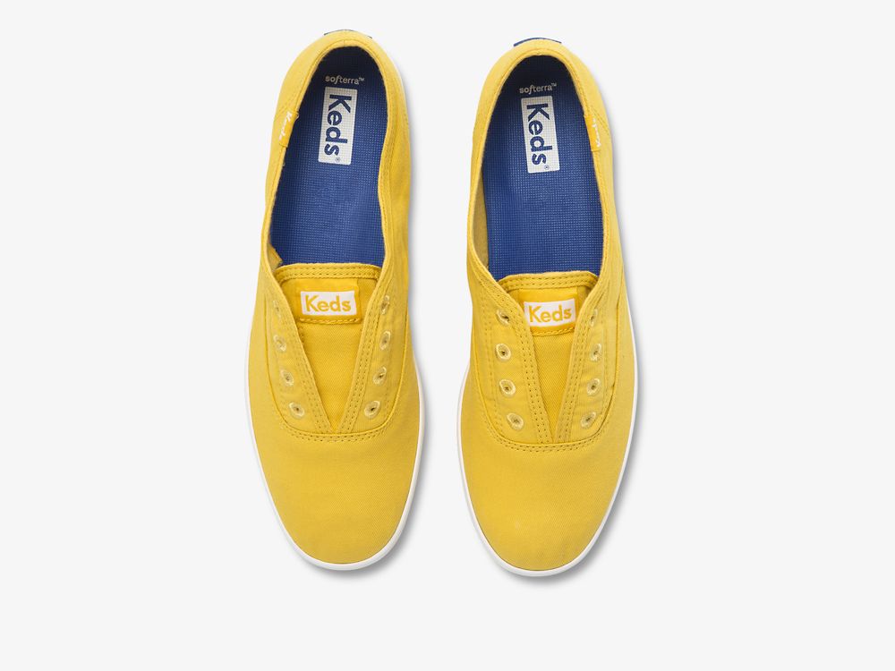 Keds Chillax Washable Feat. Organic Bomull SlipOnSneakers Dame Gul | NO-52771