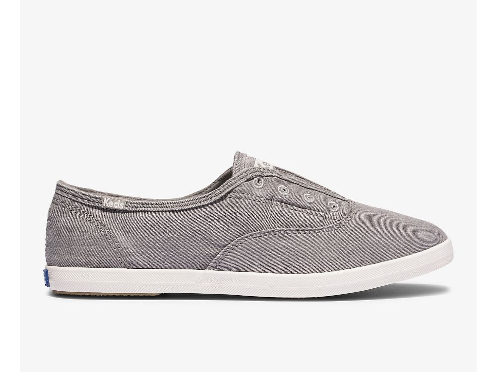 Keds Chillax Washable Feat. Organic Bomull SlipOnSneakers Dame Grå | NO-60670