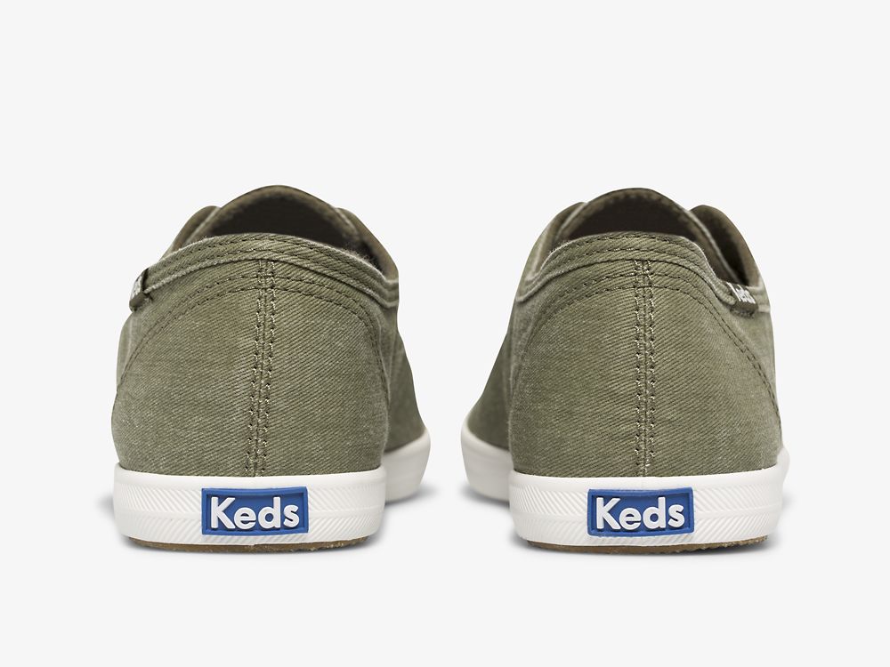 Keds Chillax Washable Feat. Organic Bomull SlipOnSneakers Dame Olivengrønne | NO-62610