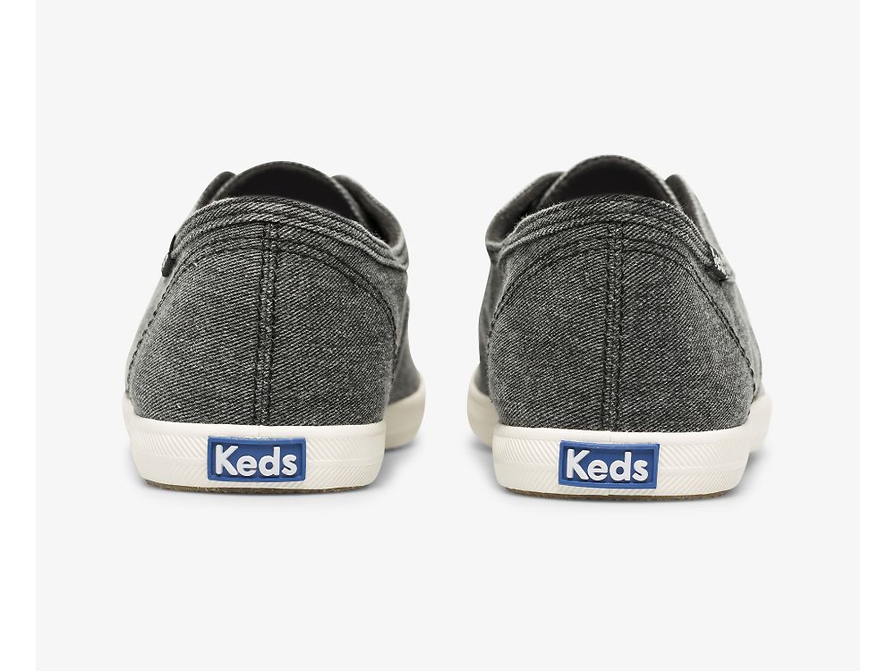 Keds Chillax Washable Feat. Organic Bomull SlipOnSneakers Dame Mørke Grå | NO-93304