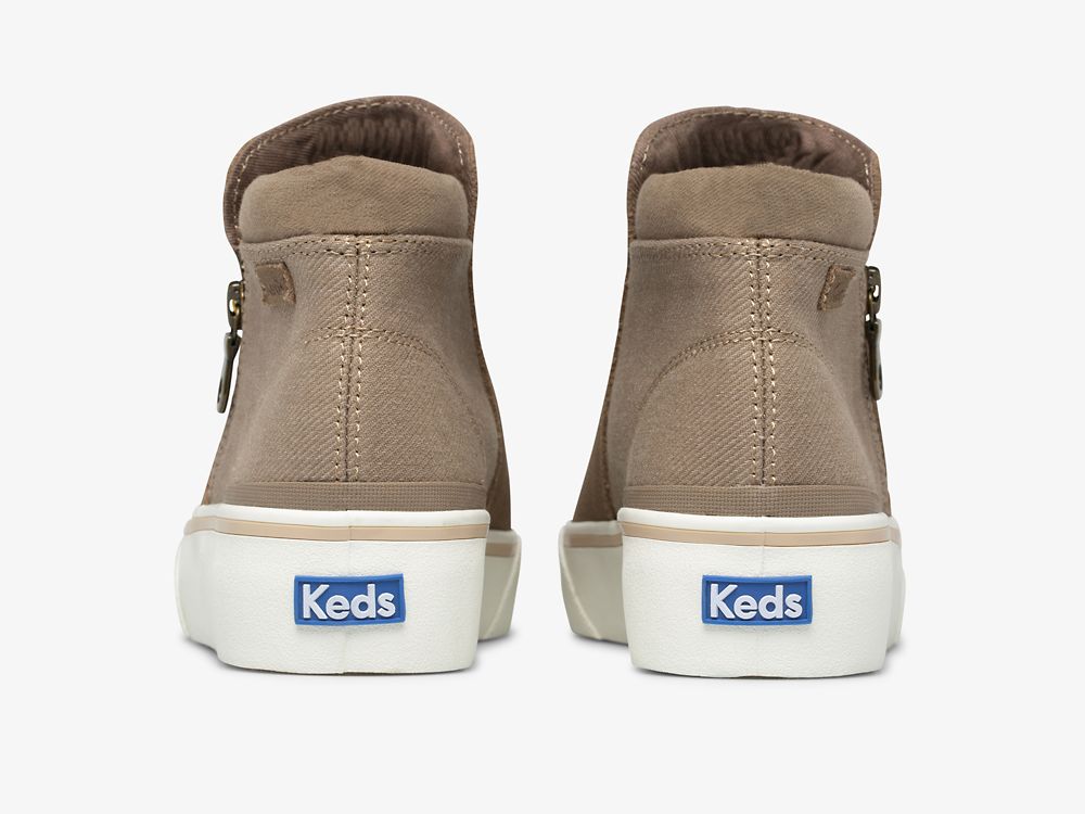 Keds Cooper Zip Bootie SlipOnSneakers Dame Brune | NO-74952