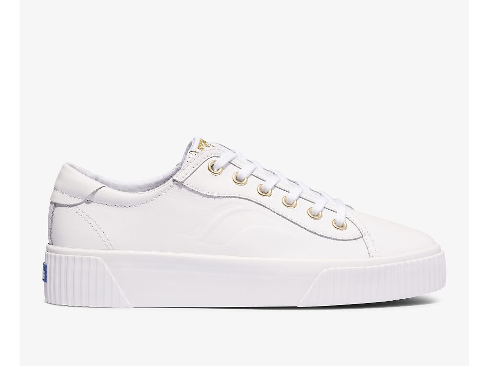 Keds Crew Kick Alto Lær Lær Sneakers Dame Hvite | NO-97203