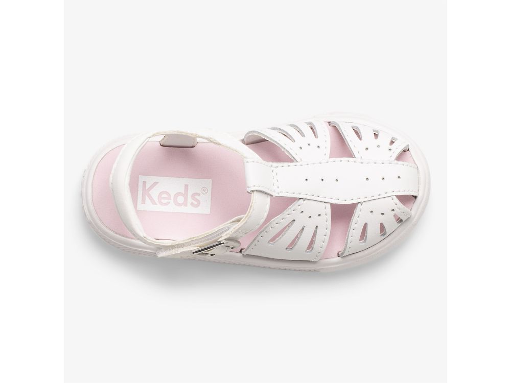 Keds Daphne Butterfly Lær Sandaler Jente Hvite | NO-29764