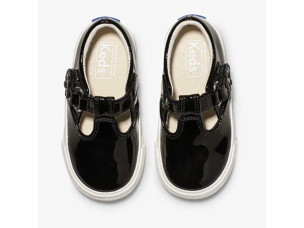 Keds Daphne Patent Sneaker SlipOnSneakers Jente Svarte | NO-50756