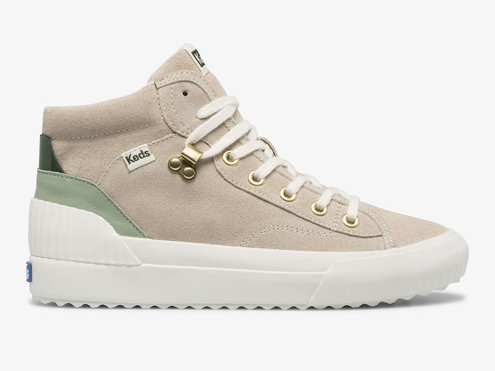 Keds Demi Mid TRX Semsket Skinn Snøresko Dame Beige | NO-28563