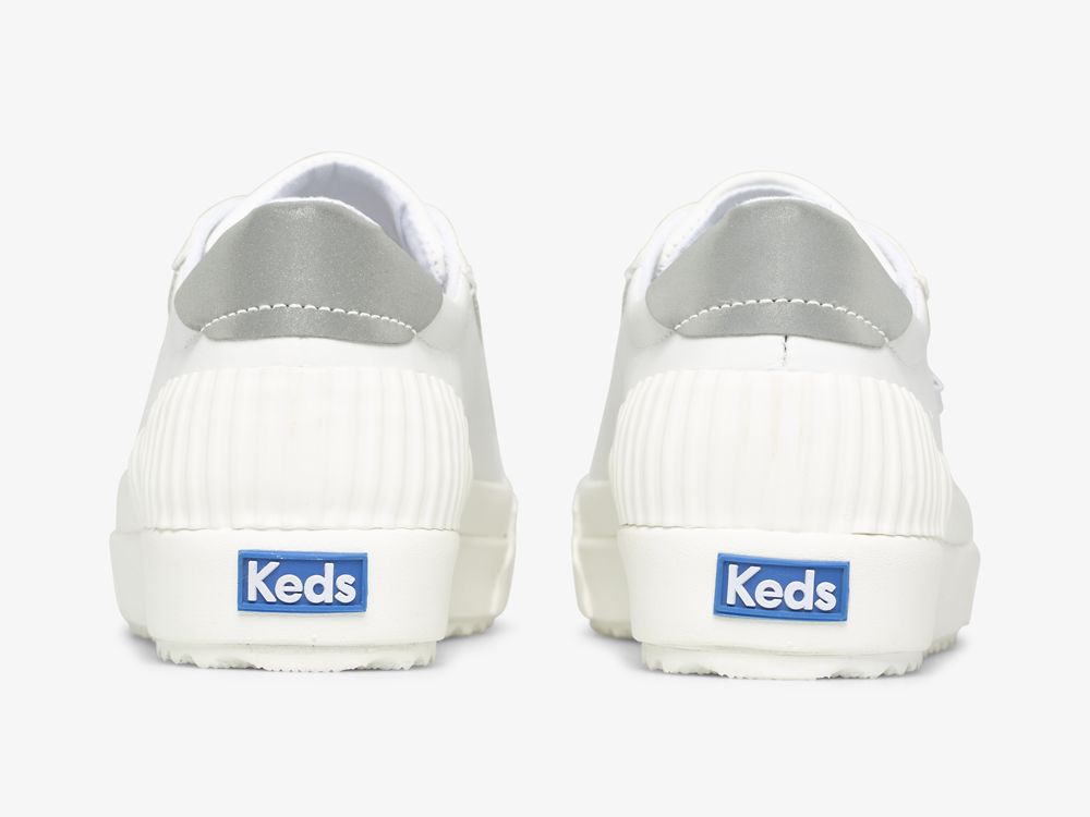 Keds Demi TRX Lær Lær Sneakers Dame Hvite Sølv | NO-67963