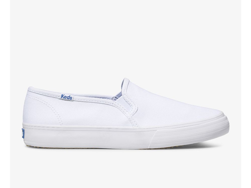 Keds Double Decker Canvas SlipOnSneakers Dame Hvite | NO-12525