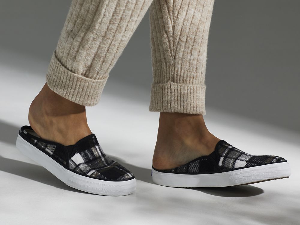 Keds Double Decker Mule Plaid Tøfler Dame Grå | NO-22755