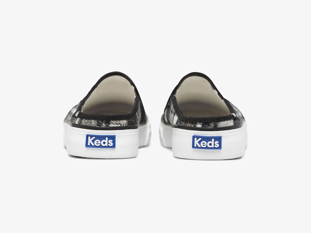 Keds Double Decker Mule Plaid Tøfler Dame Grå | NO-22755