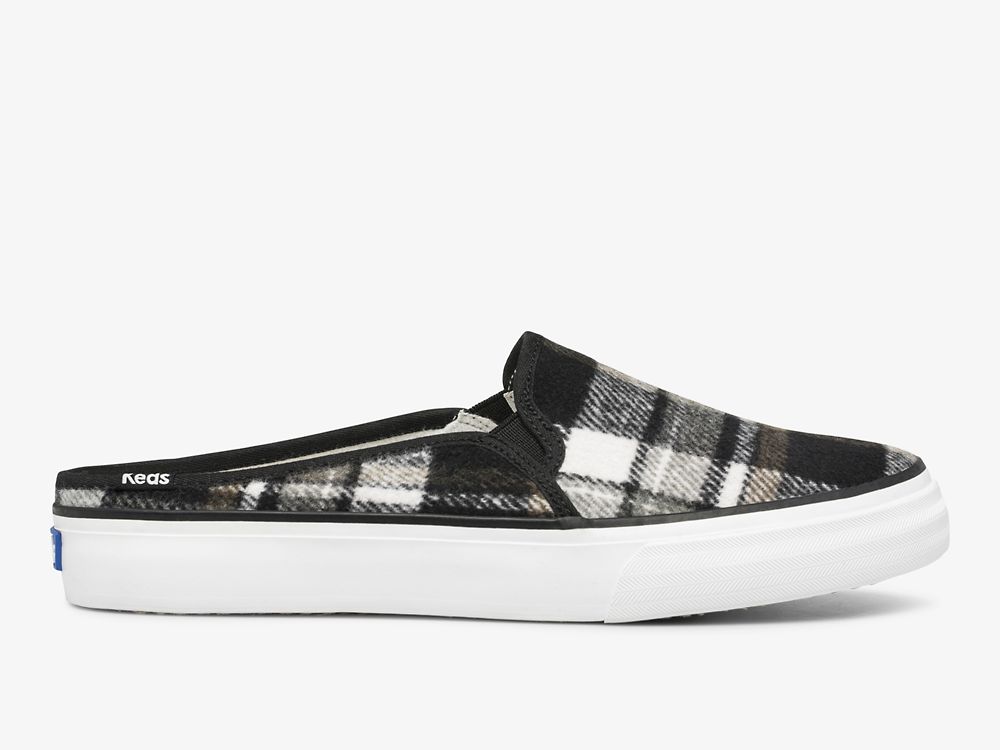 Keds Double Decker Mule Plaid Tøfler Dame Grå | NO-22755