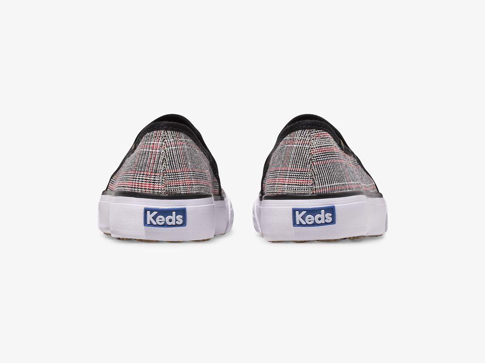 Keds Double Decker Plaid SlipOnSneakers Dame Svarte Multicolor | NO-53673