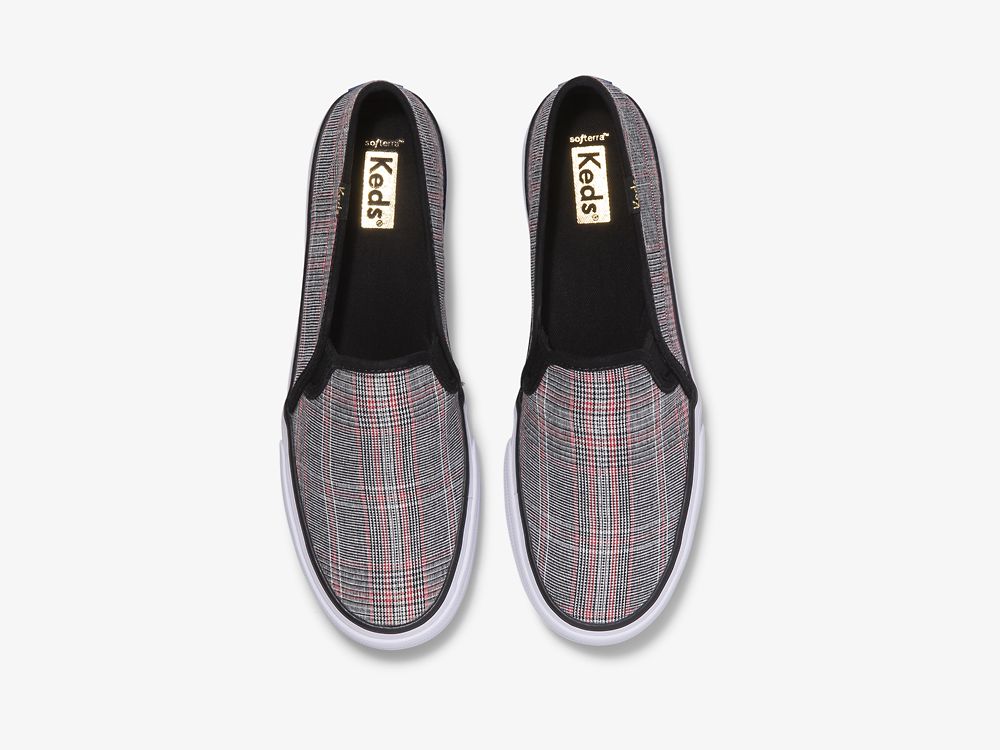 Keds Double Decker Plaid SlipOnSneakers Dame Svarte Multicolor | NO-53673