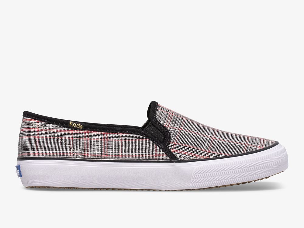 Keds Double Decker Plaid SlipOnSneakers Dame Svarte Multicolor | NO-53673