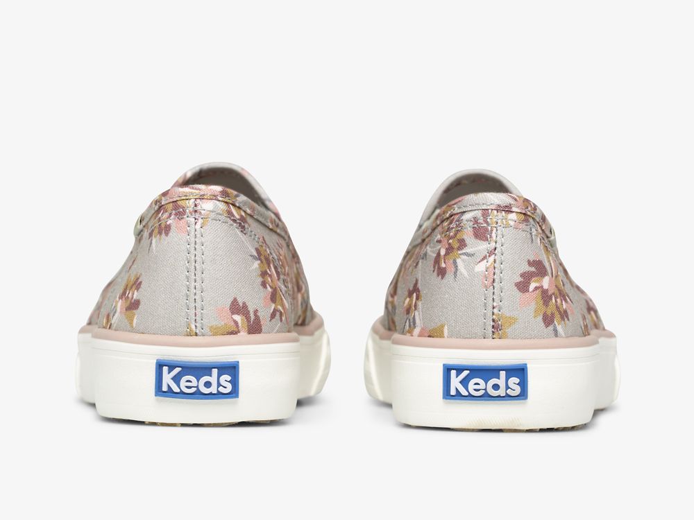 Keds Double Decker Spring Floral SlipOnSneakers Dame Grå | NO-01504