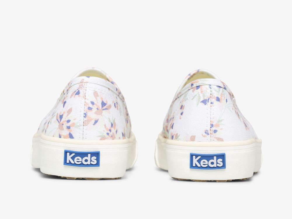 Keds Double Decker Spring Floral SlipOnSneakers Dame Pisket Krem | NO-53379