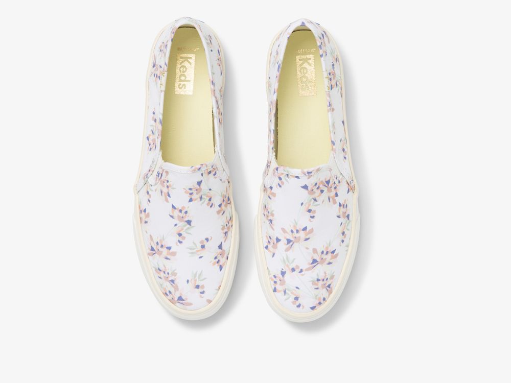 Keds Double Decker Spring Floral SlipOnSneakers Dame Pisket Krem | NO-53379