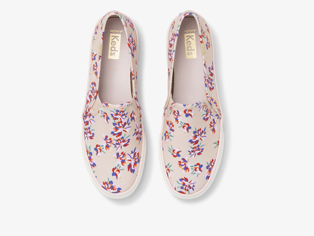 Keds Double Decker Spring Floral SlipOnSneakers Dame Brune | NO-95935