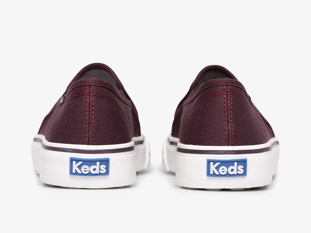 Keds Double Decker Tencel™ SlipOnSneakers Dame Burgunder | NO-62129