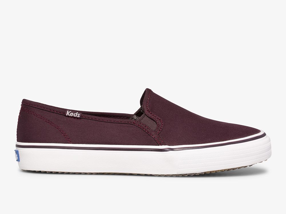 Keds Double Decker Tencel™ SlipOnSneakers Dame Burgunder | NO-62129