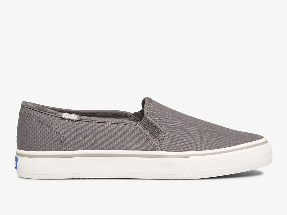 Keds Double Decker Washable Canvas SlipOnSneakers Dame Grå | NO-03846