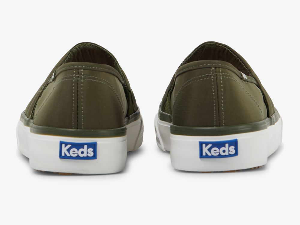 Keds Double Decker Wave Nylon SlipOnSneakers Dame Grønn | NO-34254