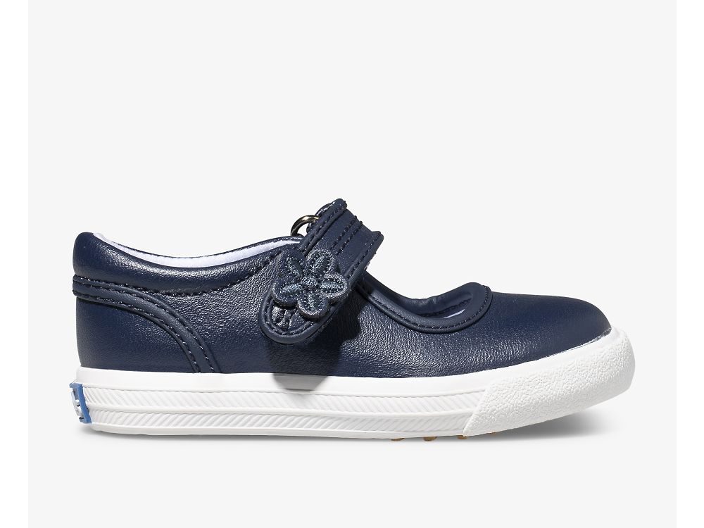 Keds Ella Mary Jane Lær Sneakers Jente Marineblå | NO-25051