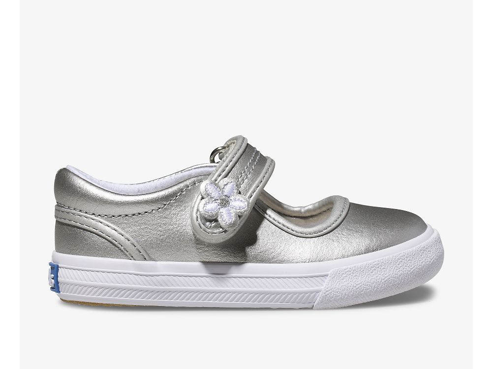 Keds Ella Mary Jane Lær Sneakers Jente Sølv | NO-33624