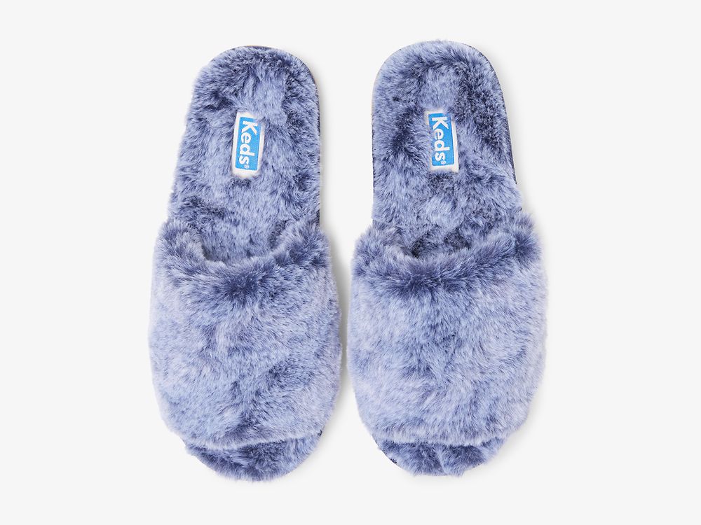 Keds Fuzzy Badesandaler Tøfler Tøfler Dame Blå | NO-07587