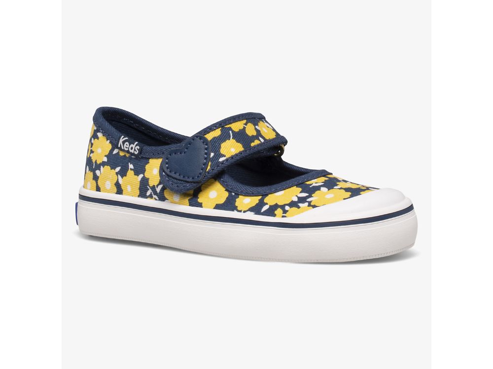 Keds Harper Mary Jane Sko Jente Indigo Gul | NO-42568