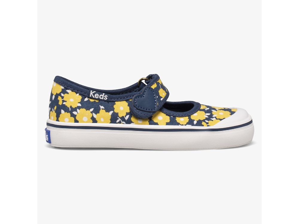 Keds Harper Mary Jane Sko Jente Indigo Gul | NO-80504