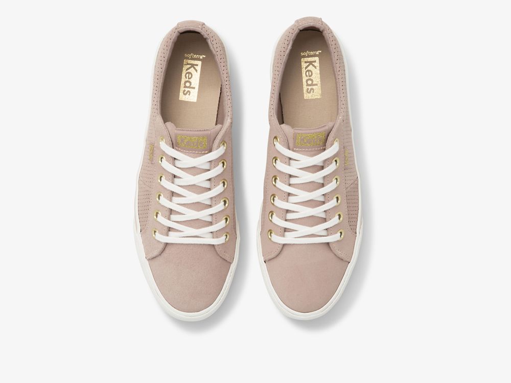 Keds Jump Kick Duo Perf Semsket Skinn Platform Sneakers Dame Lyse Lilla | NO-14650