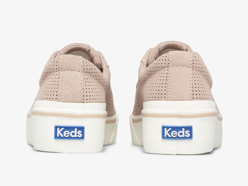 Keds Jump Kick Duo Perf Semsket Skinn Snøresko Dame Lyse Lilla | NO-32206