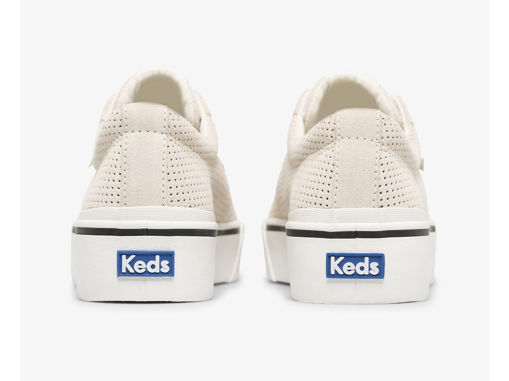 Keds Jump Kick Duo Semsket Skinn Platform Sneakers Dame Hvite | NO-92905