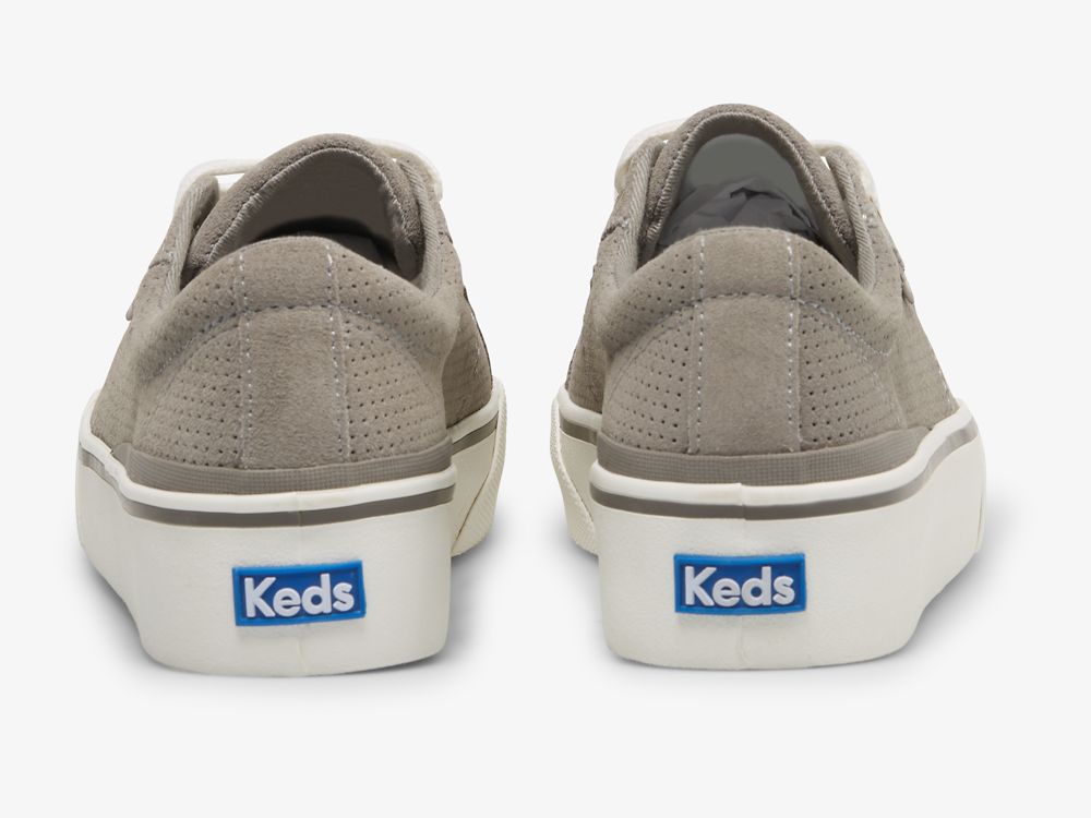 Keds Jump Kick Duo Semsket Skinn Snøresko Dame Grå | NO-80337