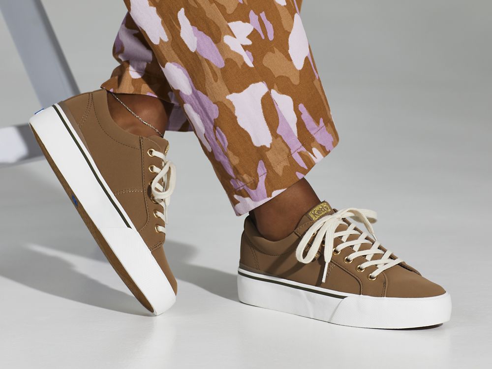 Keds Jump Kick Duo Veganske Soft Buck Snøresko Dame Brune | NO-16111