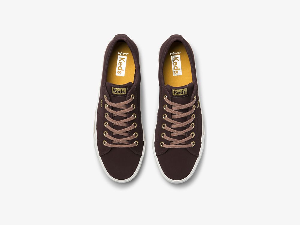 Keds Jump Kick Duo Veganske Soft Buck Snøresko Dame Burgunder | NO-71041