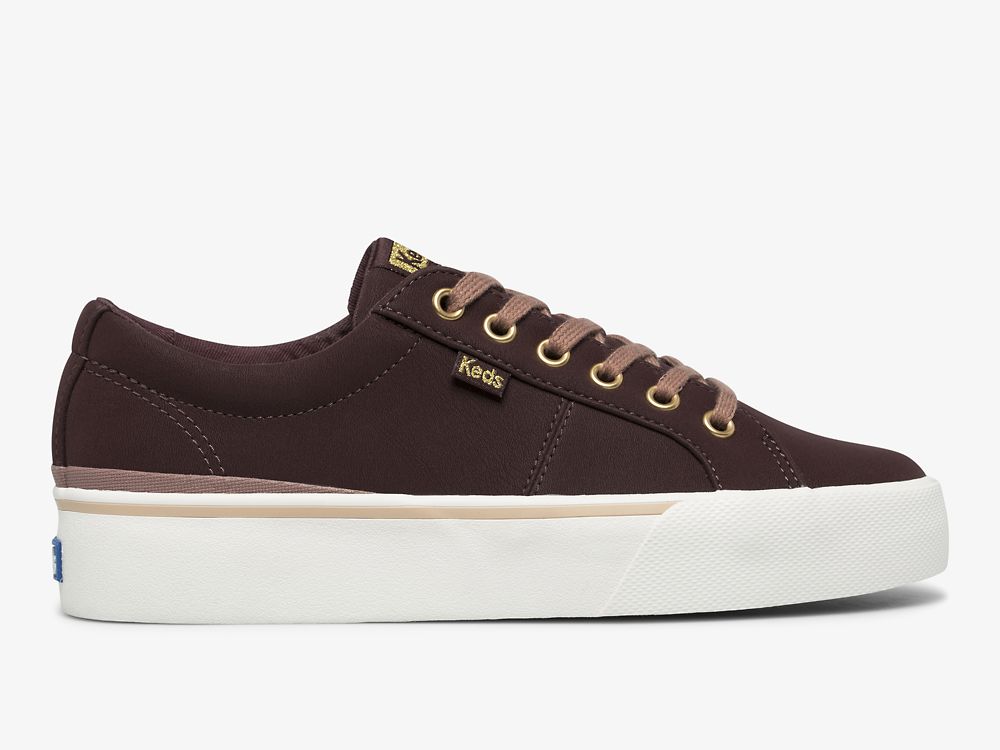 Keds Jump Kick Duo Veganske Soft Buck Snøresko Dame Burgunder | NO-71041