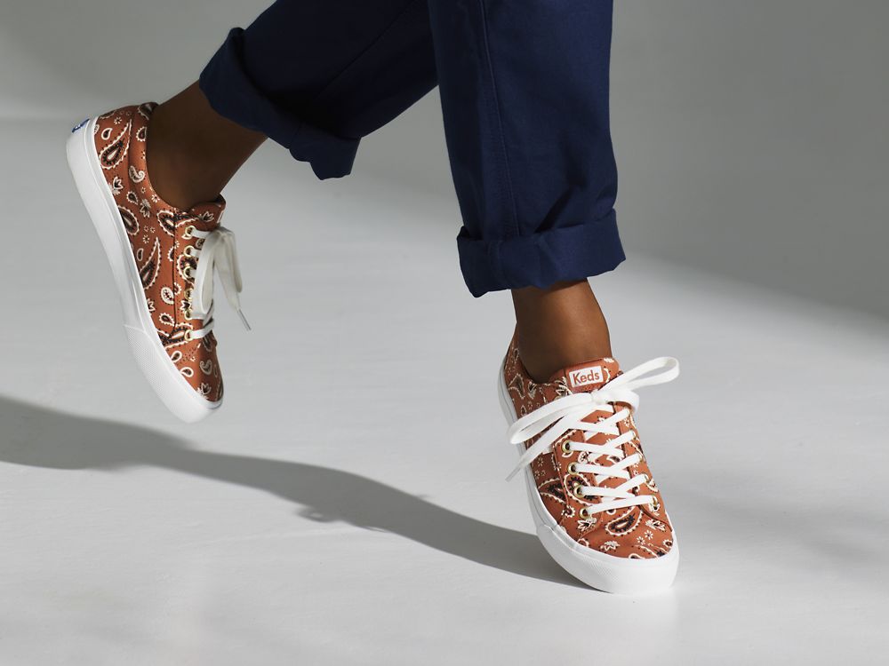 Keds Jump Kick Feat. Organic Bandana Snøresko Dame Oransje | NO-70075