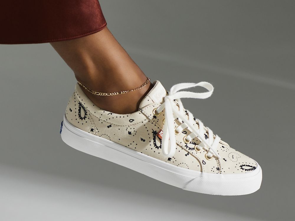 Keds Jump Kick Feat. Organic Bandana Snøresko Dame Beige | NO-87451