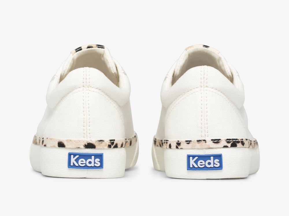 Keds Jump Kick Leopard Pop Canvas Snøresko Dame Pisket Krem | NO-67971