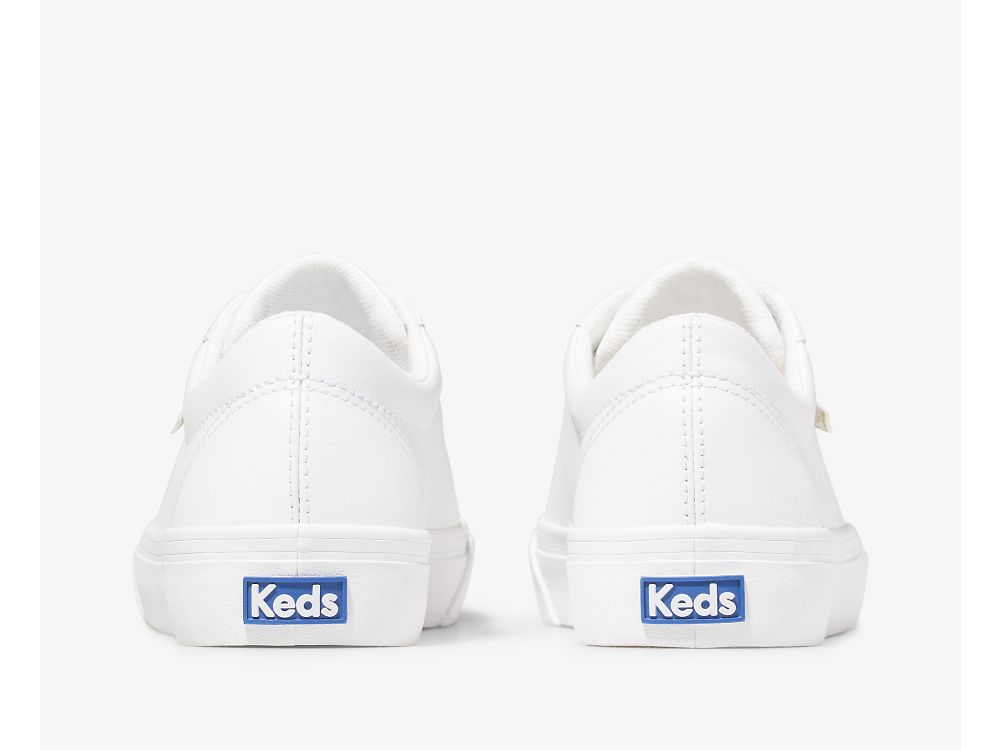 Keds Jump Kick Lær Lær Sneakers Dame Hvite Gull | NO-42728